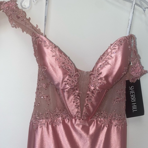 Sherri Hill 56998 rose pink gown - Picture 5 of 9